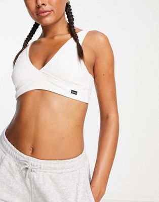 Le Buns Berta cotton blend triangle bralet in ivory - IVORY - ASOS Price Checker