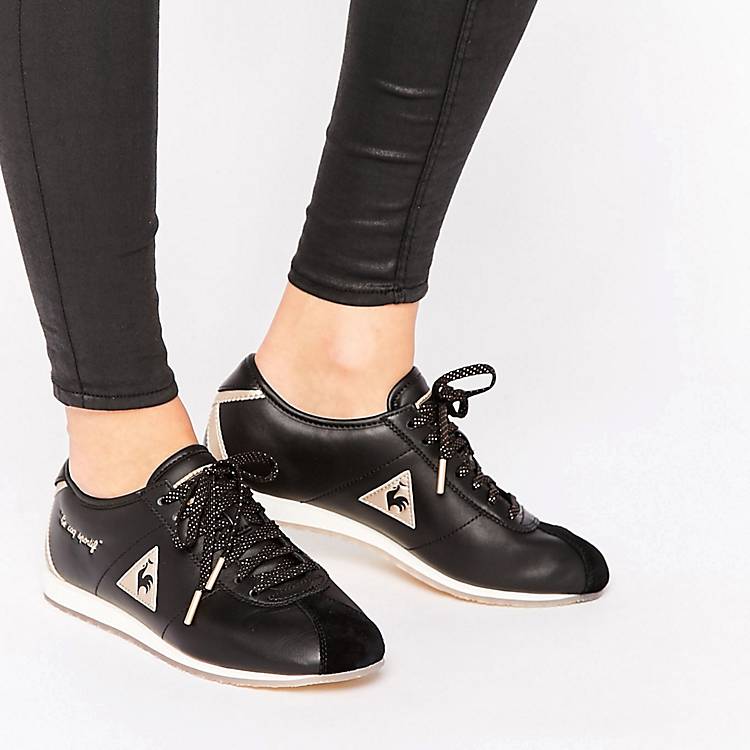 Le Coq Sportif Black And Gold Wendon Sneakers | ASOS