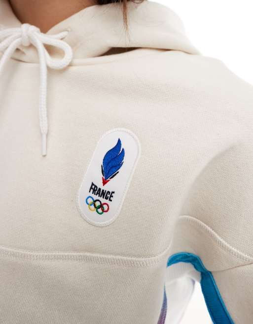 Le Coq Sportif Equipe De France Paris 2024 Olympics hoodie in ecru