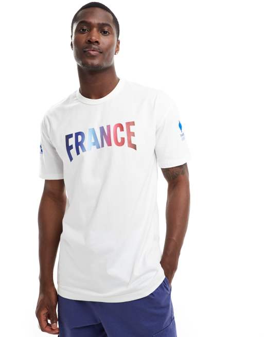 Le Coq Sportif - Equipe De France Paris 2024 Olympics - T-shirt met print op de achterkant in marshmallow