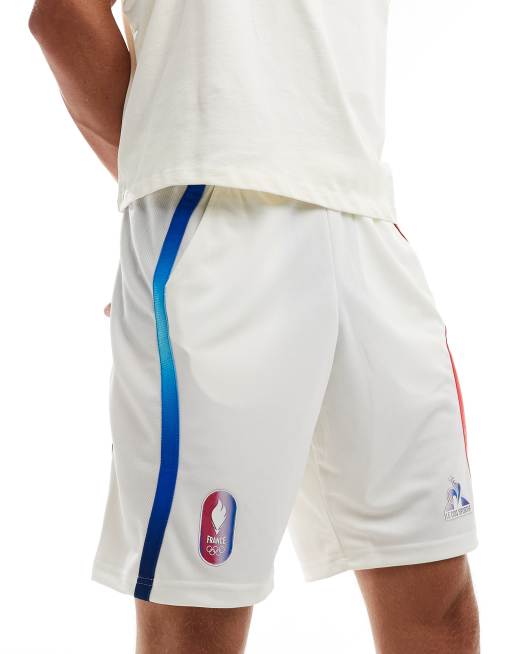 Le Coq Sportif - Pantaloncini della squadra Francia Olimpiadi 2024, colore marshmallow