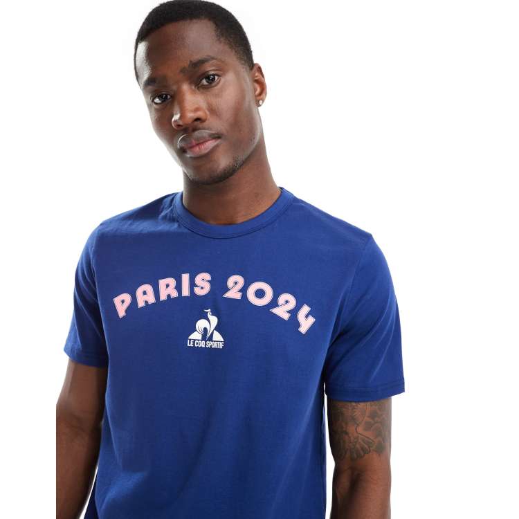 Le Coq Sportif T shirt a inscription Paris 2024 Bleu ASOS