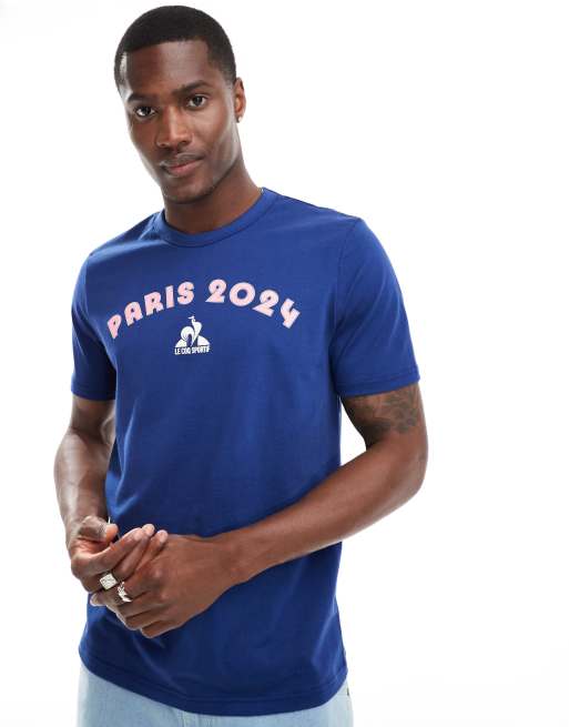 Le Coq Sportif T shirt a inscription Paris 2024 Bleu ASOS