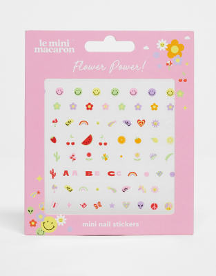 Le Mini Macaron Flower Power! Mini Nail Stickers-Multi