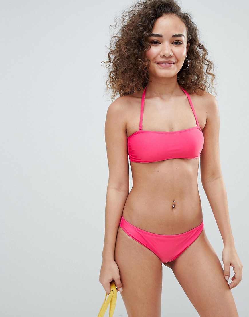 Le Palm Mix And Match Bandeau Bikini Top-Pink