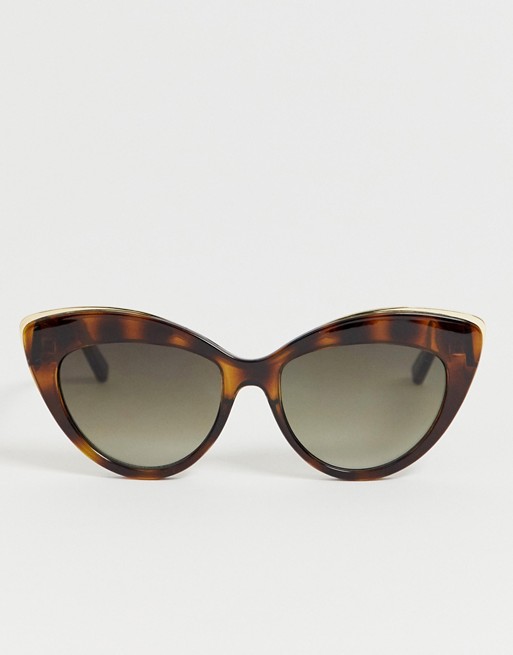 Le Specs – Beautiful Stranger – Katzenaugen-Sonnenbrille in Schildpattoptik