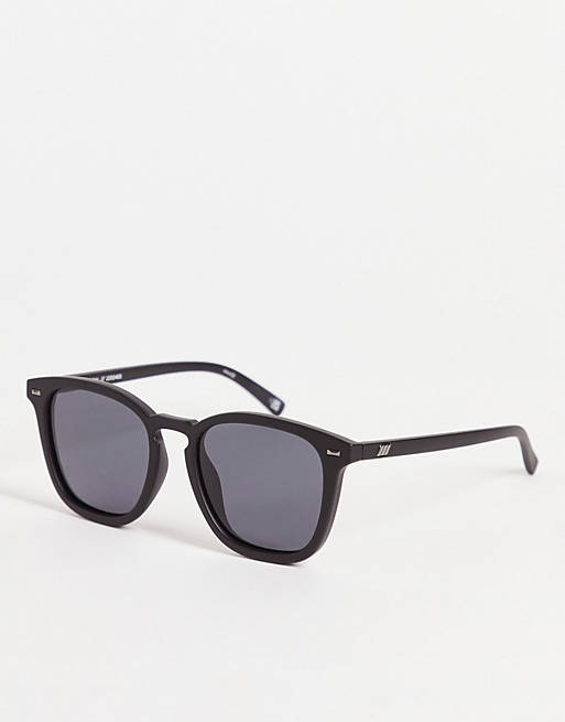 Le Specs big deal square sunglasses in black | ASOS