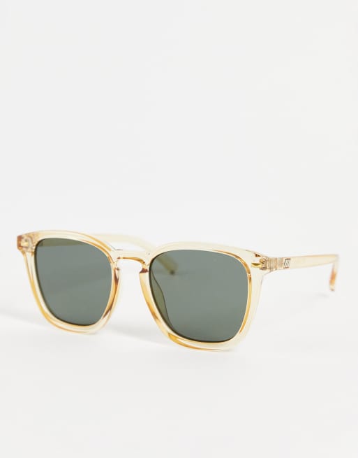 Le Specs big deal square sunglasses in sand