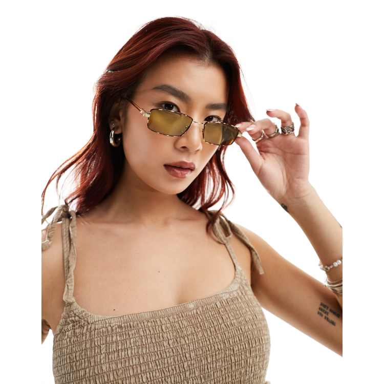 サングラス ^ONE BRILLIANT^ OskarOB332Brown Oskar-OB332-Brown Oscar de la renta OSL332 Eyeglasses brown metal rectangle
