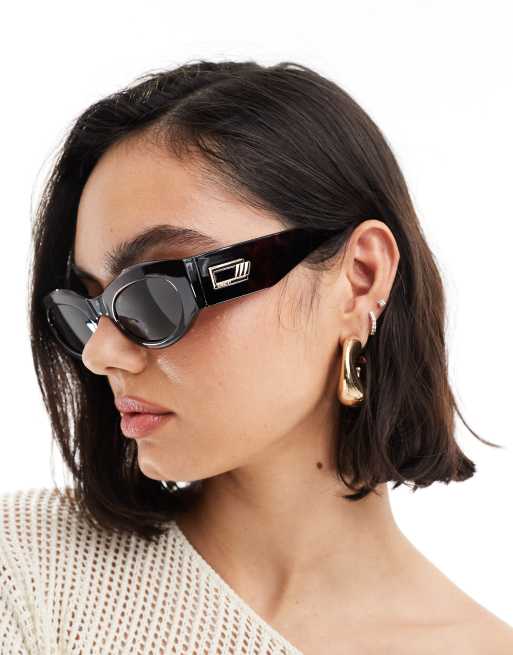 Le Specs body bumpin cat eye sunglasses in tortoiseshell | ASOS display picture 3