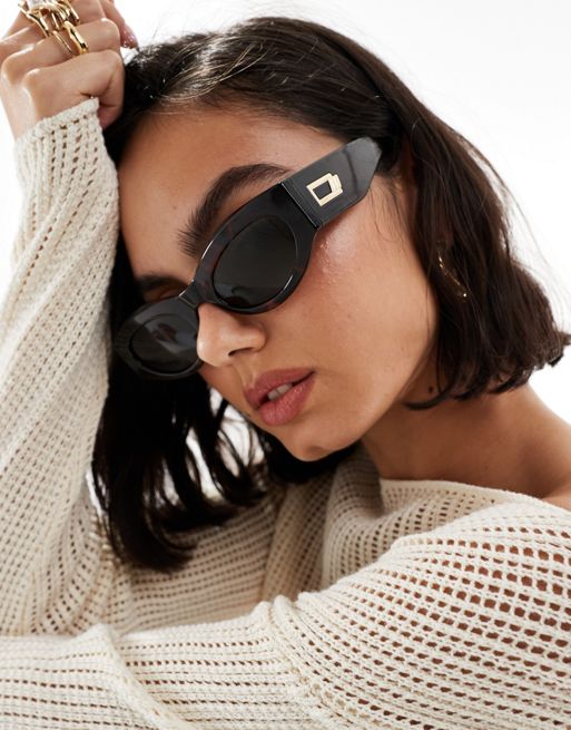 Le Specs – Body Bumpin – Szylkretowe okulary przeciwsłoneczne typu kocie oko