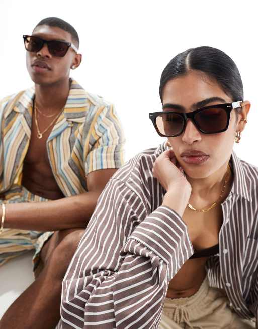 Le Specs - Chante - Occhiali da sole squadrati tartarugati