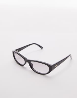 Le Specs Don't Cha Slim Hexagonal Sunglasses In Black
