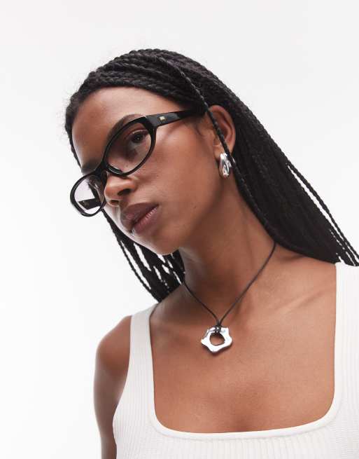 Le Specs don't cha slim hexagonal sunglasses in black with