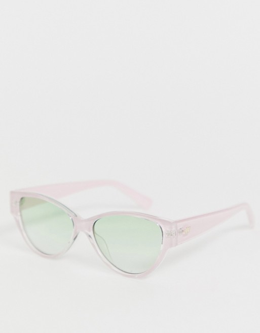Le Specs Eureka cat eye sunglasses in pink