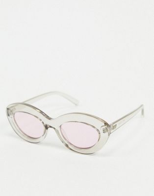 Le Specs - Fluxus - Ronde transparante zonnebril-Roze