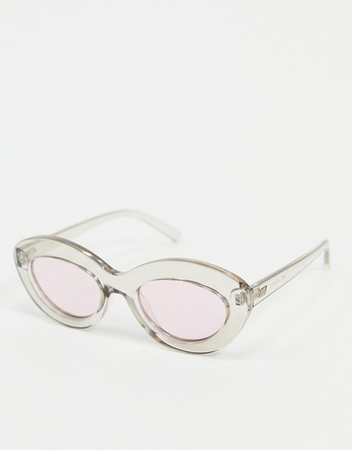Le Specs Fluxus round transparent sunglasses
