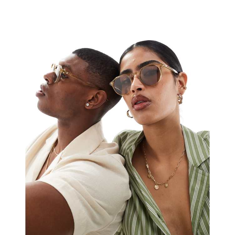 Le Specs Round Sunglasses Odyssey Gold Uni-Sex Round Sunglasses | Le Specs main image 4