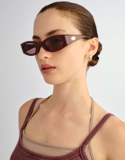 Le Specs - Glaciem - Lunettes de soleil fines - Bordeaux - view 1