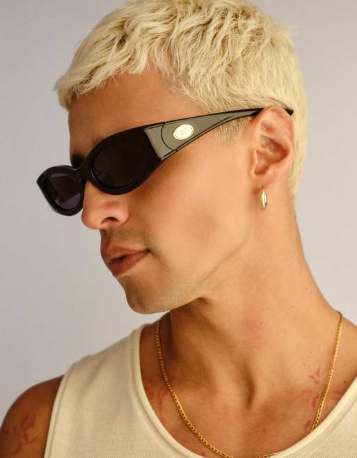 Le Specs Glaciem slim sunglasses in black, 3 of 5