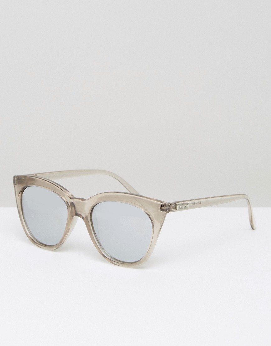 Le Specs half moon magin sunglasses with silver flash mirror-Clear