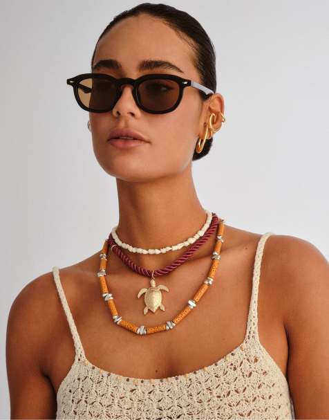 Le Specs - Heart Throb - Ronde zonnebril in zwart met bruine glazen - view 1