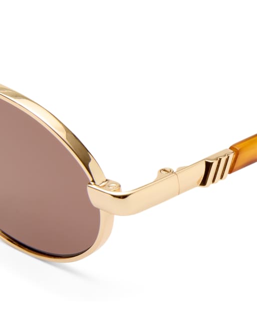 Le Specs – Icicle – Przydymione brązowe wąskie okulary przeciwsłoneczne, 5 z 5
