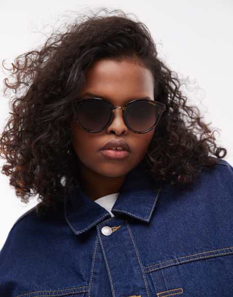 Le Specs - Influx - Occhiali da sole rotondi tartarugati con dettagli oro - view 1