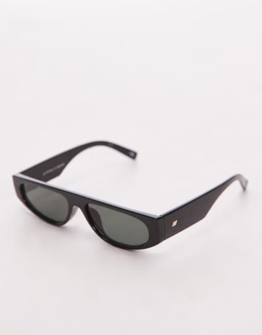 Le Specs - Le Ritual - Lunettes de soleil rondes et fines à verres verts - Noir, 2 de 3