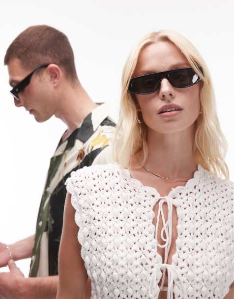 Le Specs - Le ritual - Smalle ronde zonnebril in zwart met groene glazen - view 1