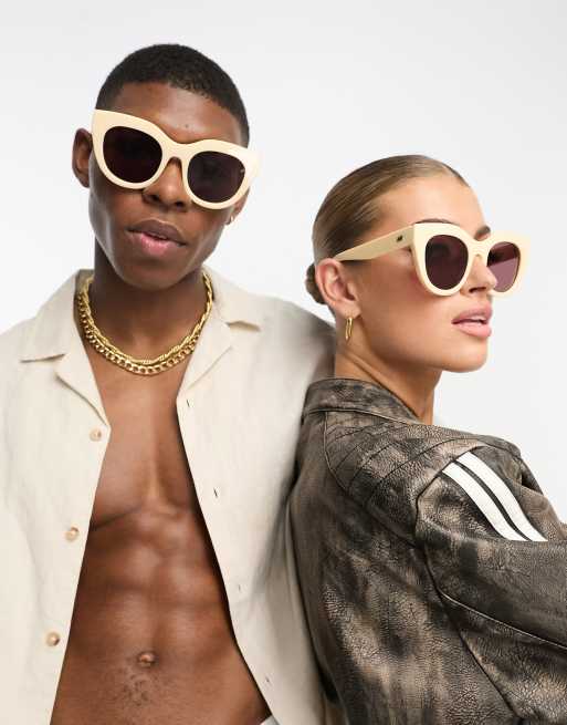 Le Specs – Limited Edition – Air Heart – Festival-Sonnenbrille in Elfenbeinweiß, 3 von 4