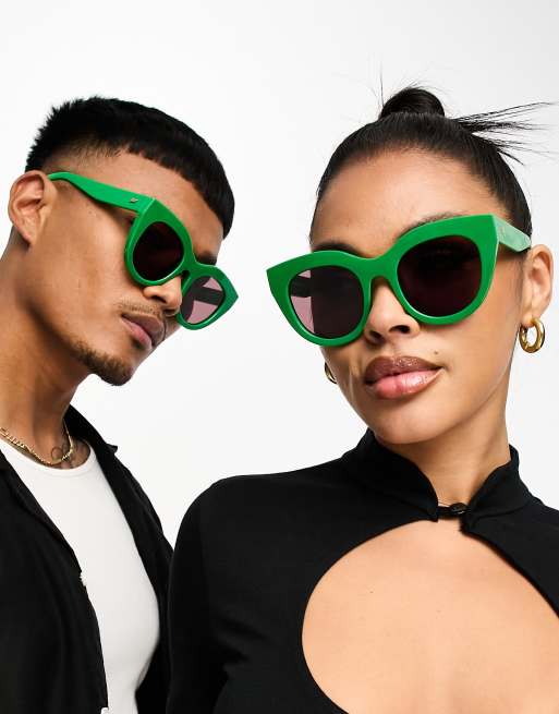 Le Specs limited edition air heart festival sunglasses in green, 3 of 4