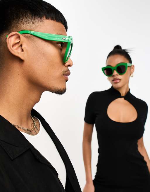 Le Specs limited edition air heart festival sunglasses in green, 4 of 4