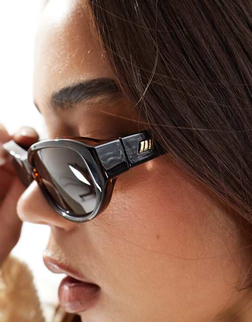 Le Specs Lunettes de soleil fines Ecaille de tortue ASOS