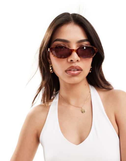 Le Specs Lunita oval sunglasses in toffee tort, 3 of 4