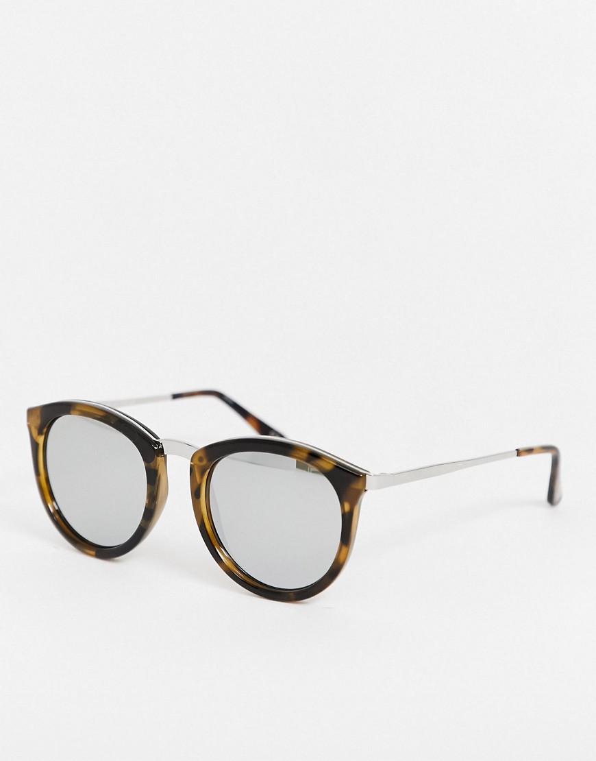 Le Specs - No Smoking - Leopardmønstret runde solbriller-Brun