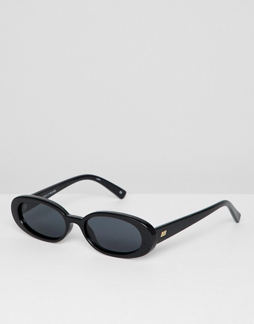 Le Specs Outta Love oval sunglasses in black | ASOS