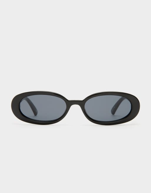 Le Specs outta love oval sunglasses in black , 2 of 3