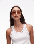 [Le Specs] Le Specs outta love oval sunglasses in caramel-Brown No Size Brown
