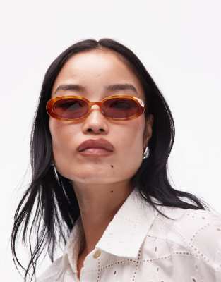Le Specs - Outta Love - Ovale solbriller med vintage skildpaddemønster og rosa glas - view 1