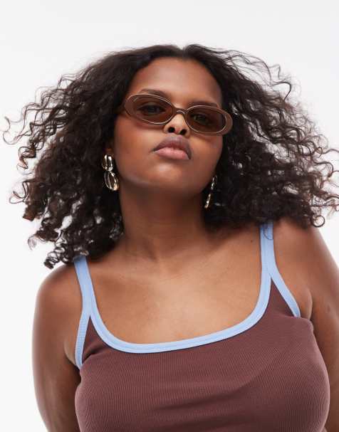 Le Specs – Outta Love – Ovale Sonnenbrille in Kakaobraun mit mokkafarbenen Gläsern - view 1