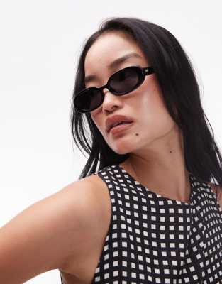 Le Specs - Outta Love - Ovale Sonnenbrille in Schwarz mit getönten Gläsern