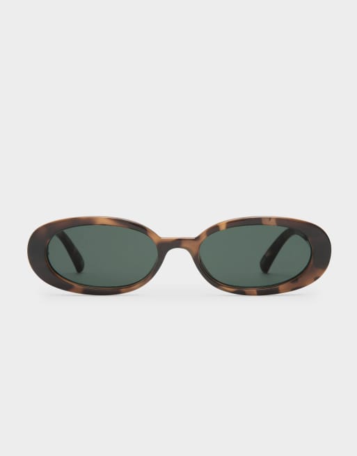 Le Specs - Outta Love - Ovale zonnebril in tortoise met groene glazen, 3 van 3