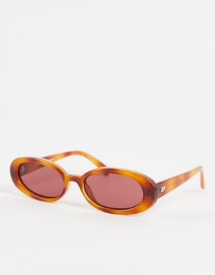 Le Specs Outta Love Oval Tortoiseshell-acetate Sunglasses In Vintage Tort Rose Mono