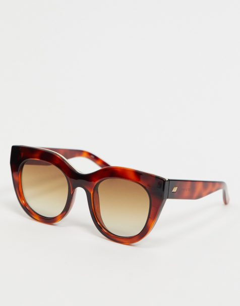 Le Specs oversized cat eye sunglasses in tort