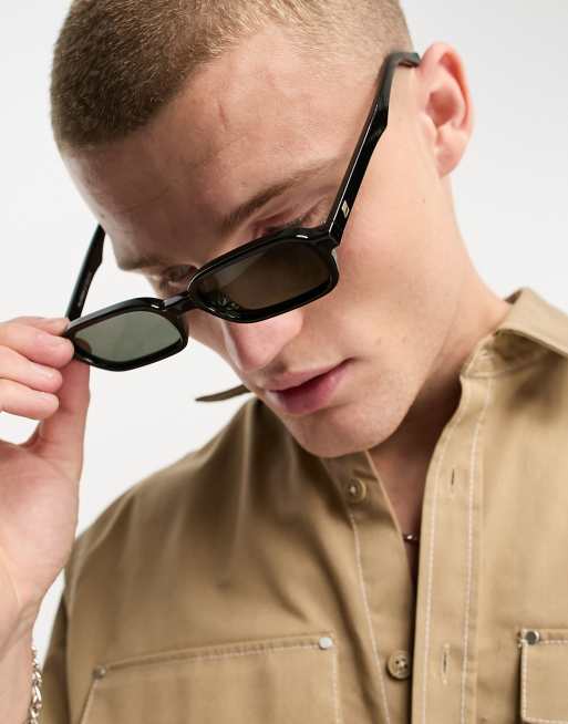 Le Specs – Pilferer – Czarne okulary przeciwsłoneczne z zielonymi soczewkami, 4 z 4