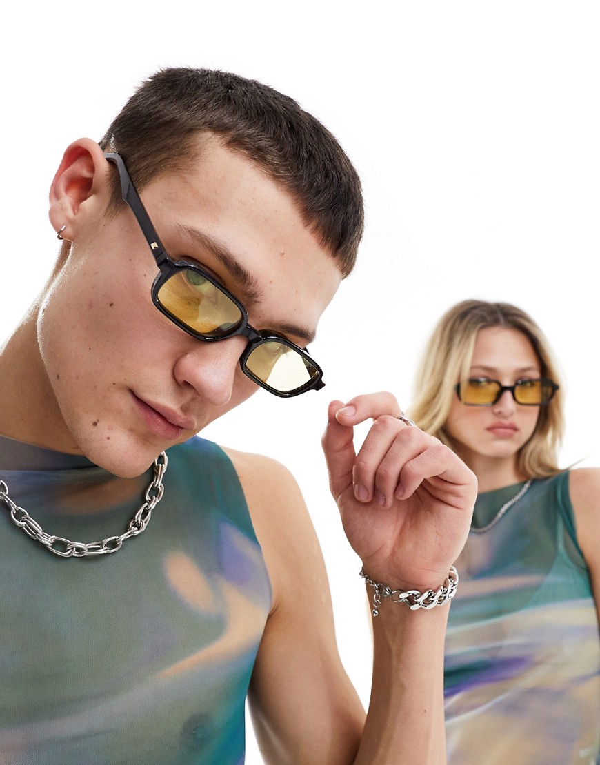 Le Specs pilferer green to black photochromatic lens sunglasses in shiny black