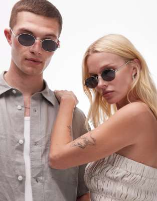 Le Specs Poseidon Deux Round Metal Sunglasses