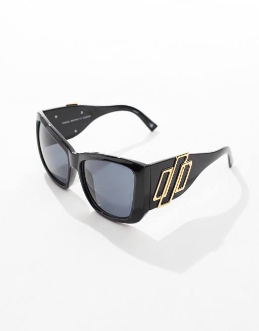 Le Specs primal instinct oversized sunglasses in black