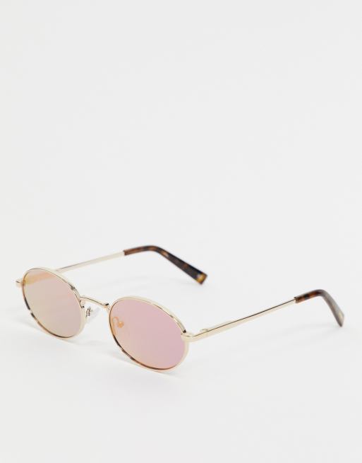 Le specs round sunglasses with mirrored lens discount
